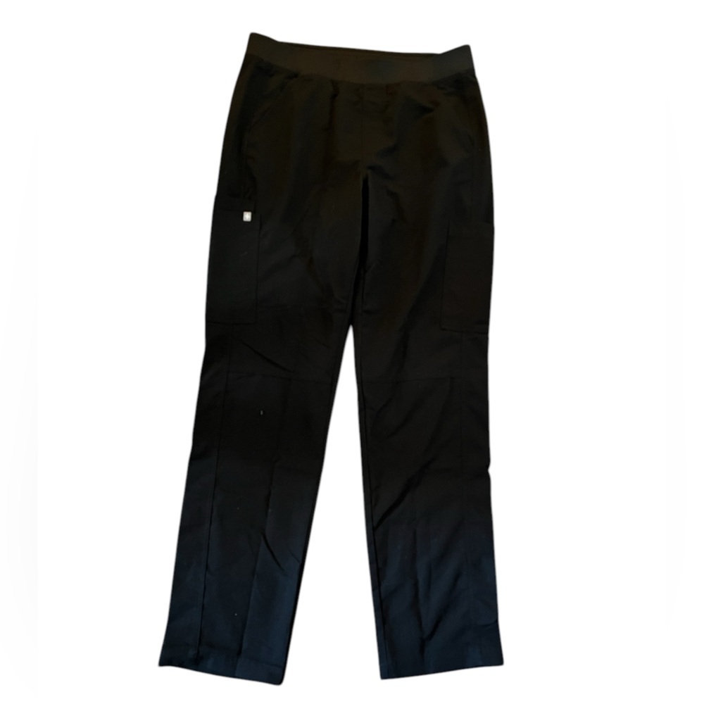 FIGS Technical Collection Womens Scrubs Pants Black Multi-Pockets Drawstring L